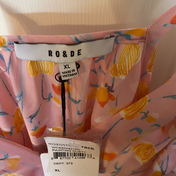 RO&DE Bodysuit NWT pink satin Sz XL - Picture 3 of 5